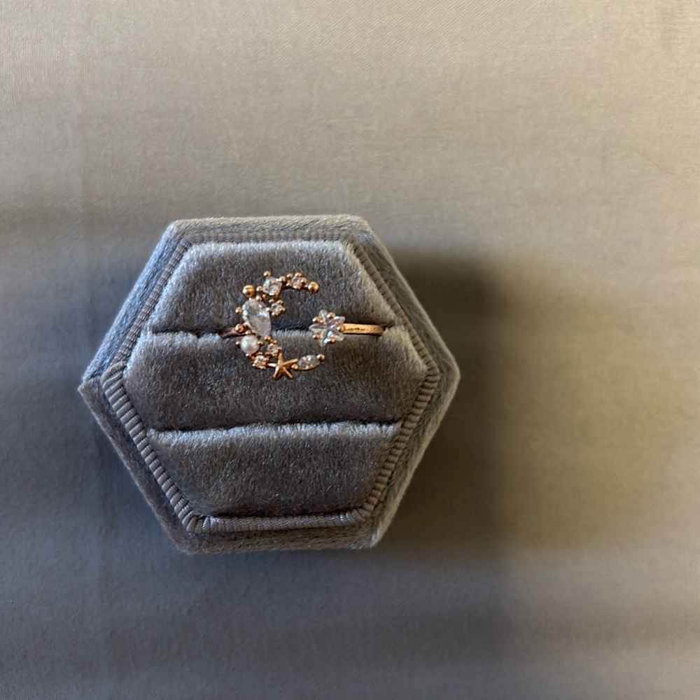 Rose gold moon ring